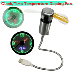 Portable LED Usb Clock Fan Real Time Display